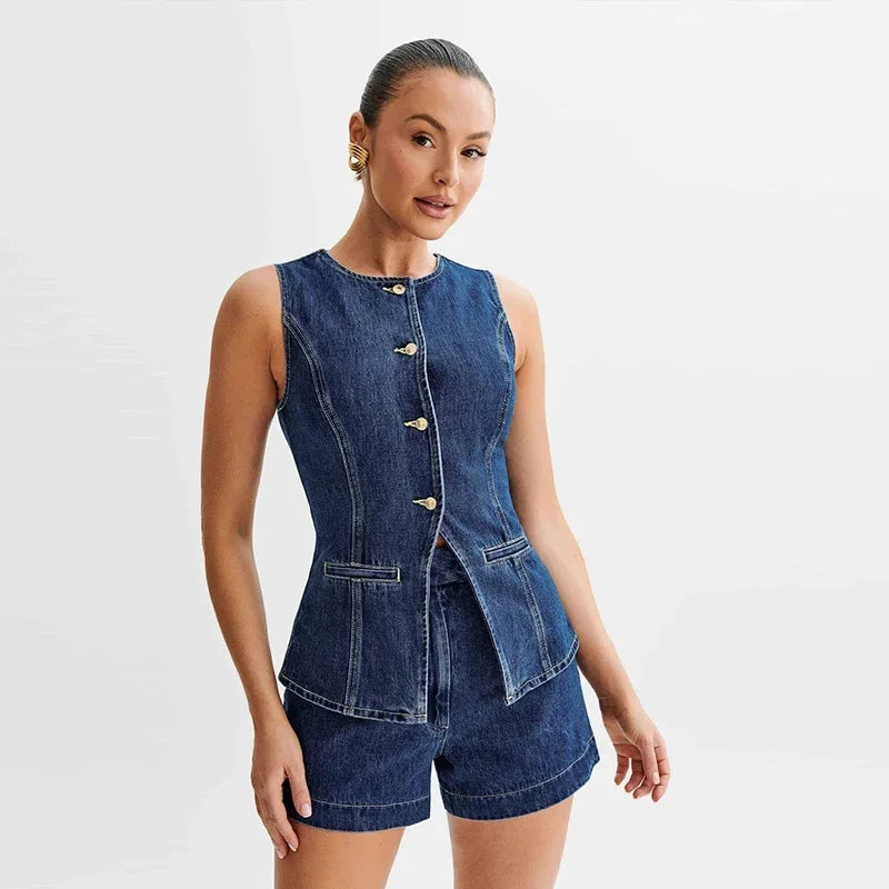 Anaka Set | Casual Denim 2 Pieces 