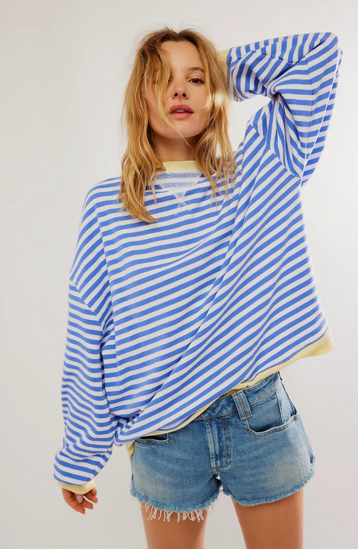 Zoe Oversized Sweater | Striped Cozy Knit