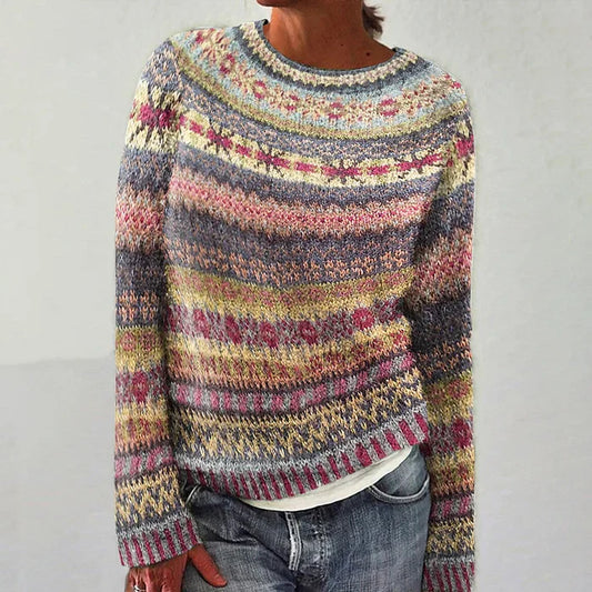 Abby Sweater | Kvinders Farverig Fair Isle Striktrøje