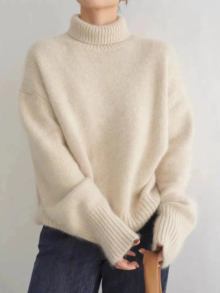 Audrey Sweater | Blød Oversized Rullekrave Striktrøje