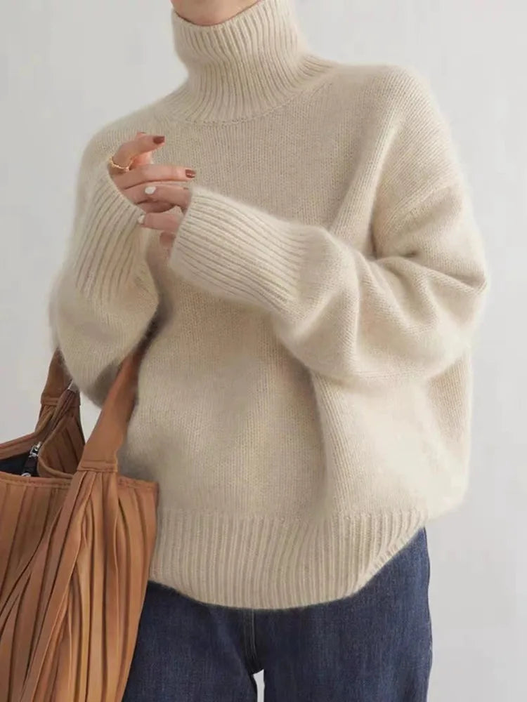 Audrey Sweater | Blød Oversized Rullekrave Striktrøje