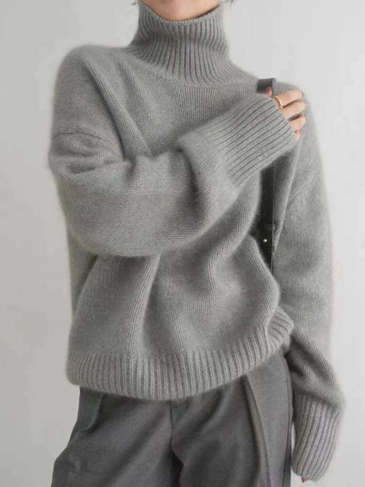 Audrey Sweater | Blød Oversized Rullekrave Striktrøje