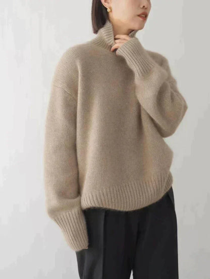 Audrey Sweater | Blød Oversized Rullekrave Striktrøje