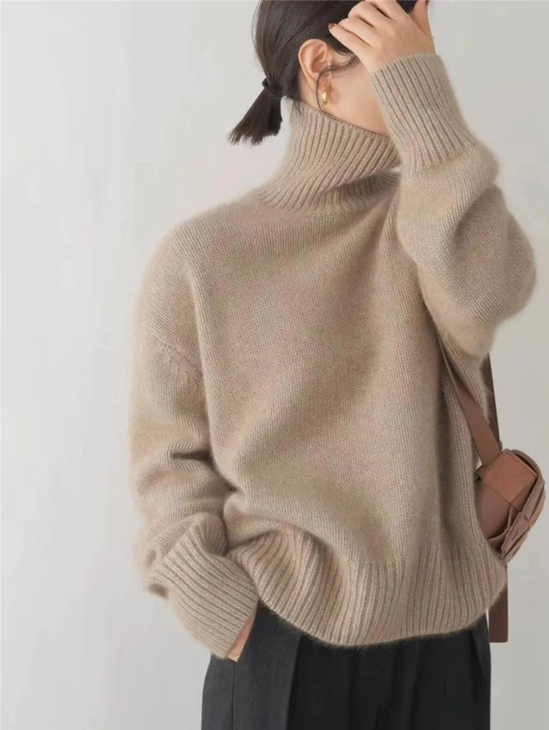 Audrey Sweater | Blød Oversized Rullekrave Striktrøje