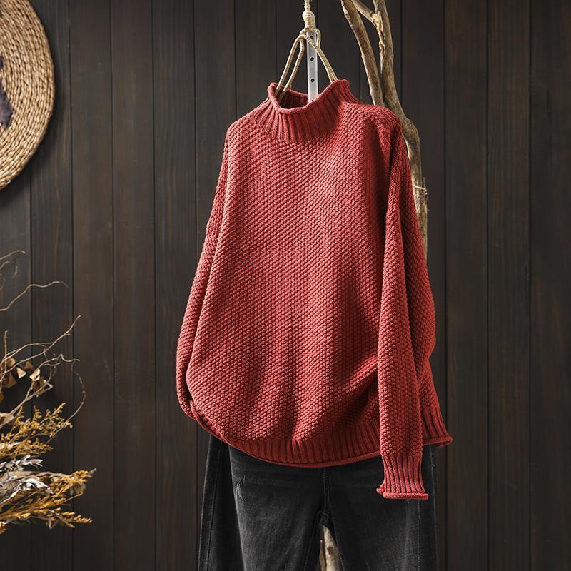 Amber Sweater | Oversized Striktrøje with Høj Neck