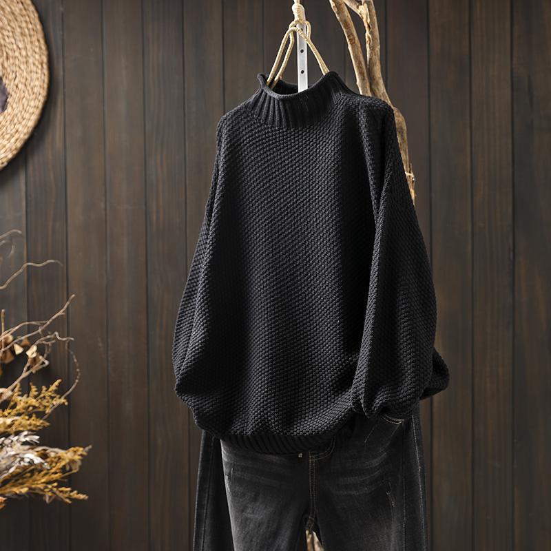 Amber Sweater | Oversized Striktrøje with Høj Neck