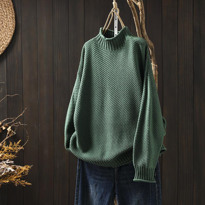 Amber Sweater | Oversized Striktrøje with Høj Neck