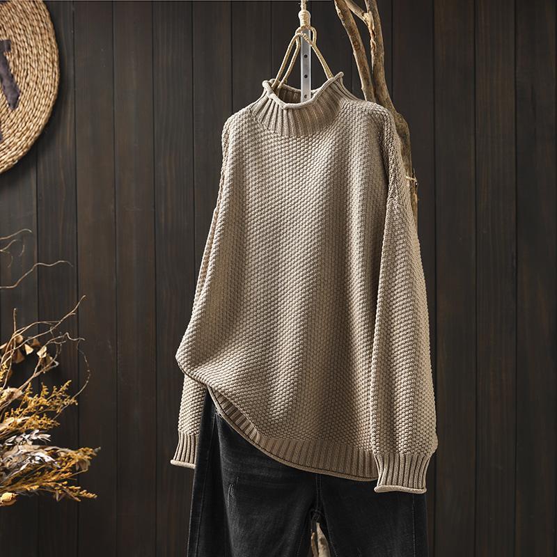 Amber Sweater | Oversized Striktrøje with Høj Neck