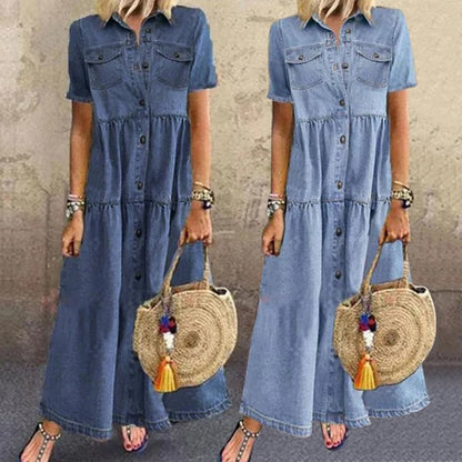 Anne Dress | Elegant Slimming Denim Dress